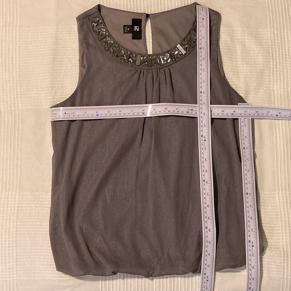 iZ Byer Sleeveless Top | Size M | Blouson | Sparkly | Jewel Collar | Party - Picture 2 of 7